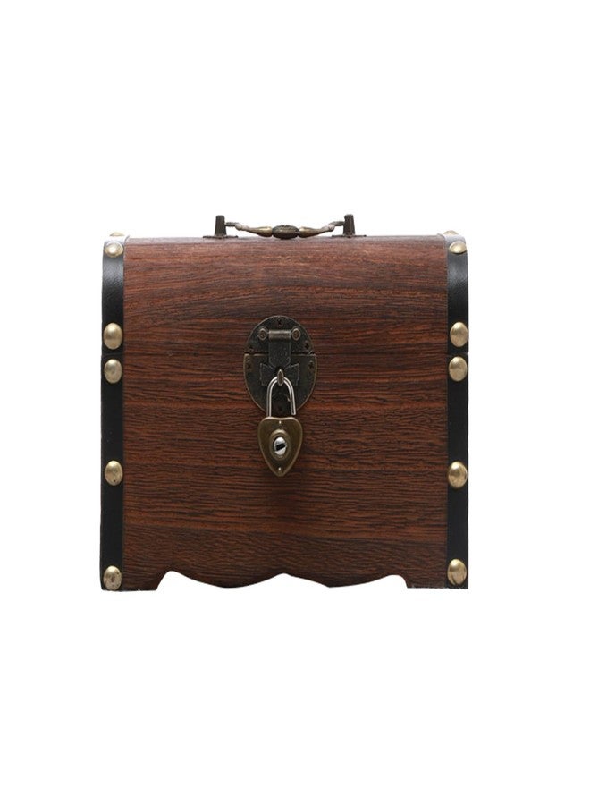 Ragyzity Wooden Piggy Bank, Money Saving Bank with Lock, Creative Vintage Wooden Box, Rustic Small Decorative Coin Bank, Present for Boys and Girls (L) - Image 1